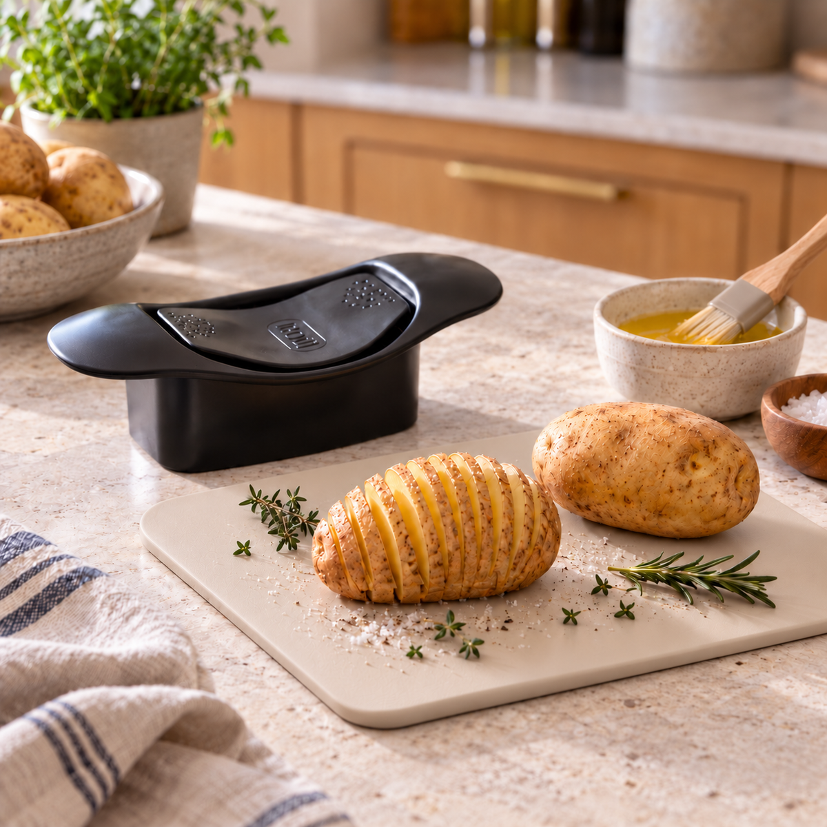 Cutting Board + Hasselback Cutter